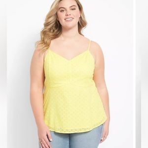 Lane Bryant Plus V-Neck Babydoll Eyelet Cami